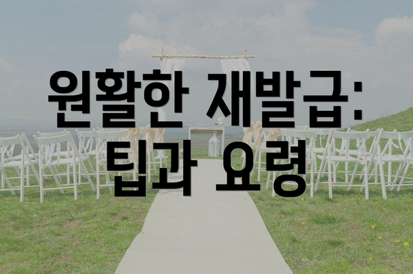 원활한 재발급: 팁과 요령