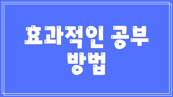 효과적인 공부 방법
