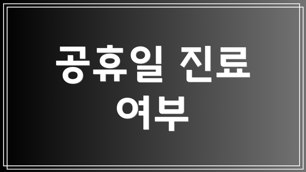 공휴일 진료 여부