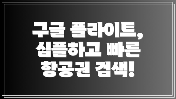 구글 플라이트, 심플하고 빠른 항공권 검색!