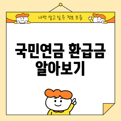 국민연금 환급금 알아보기