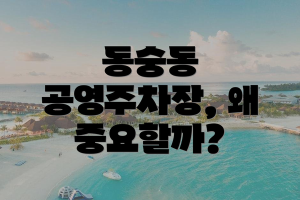 동숭동 공영주차장, 왜 중요할까?