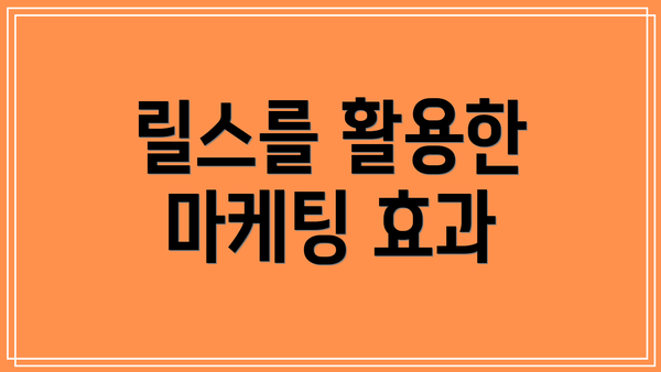 릴스를 활용한 마케팅 효과