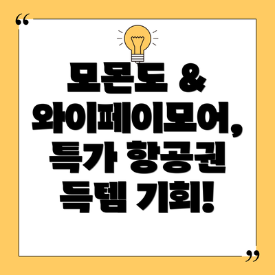 모몬도 & 와이페이모어, 특가 항공권 득템 기회!