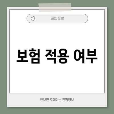 보험 적용 여부