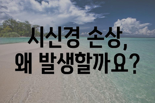 시신경 손상, 왜 발생할까요?