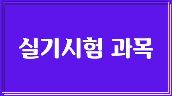 실기시험 과목