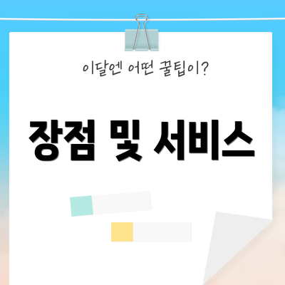 장점 및 서비스