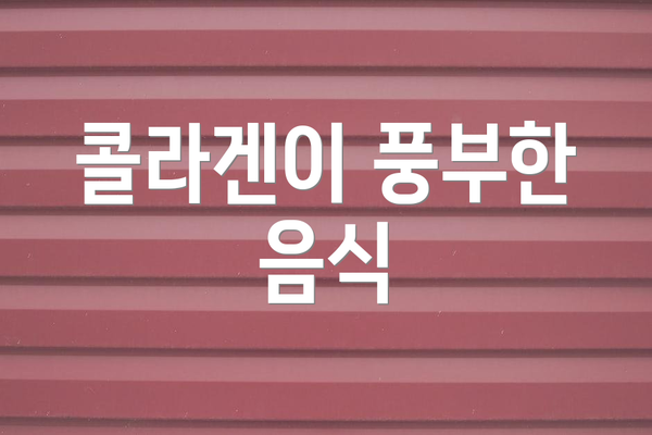 콜라겐이 풍부한 음식