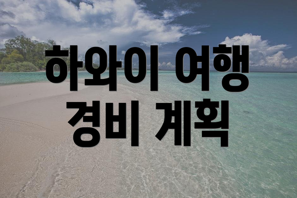 하와이 여행 경비 계획