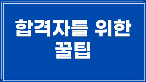 합격자를 위한 꿀팁