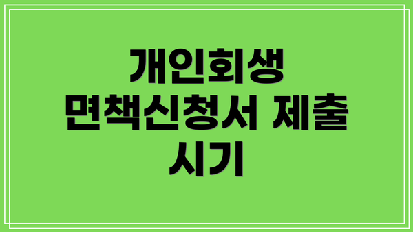 개인회생 면책신청서 제출 시기