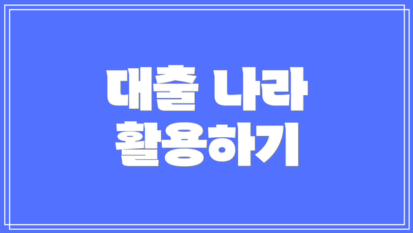 대출 나라 활용하기