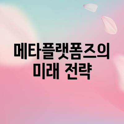 메타플랫폼즈의 미래 전략