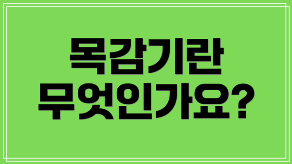 목감기란 무엇인가요?