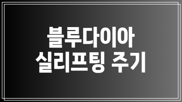 블루다이아 실리프팅 주기