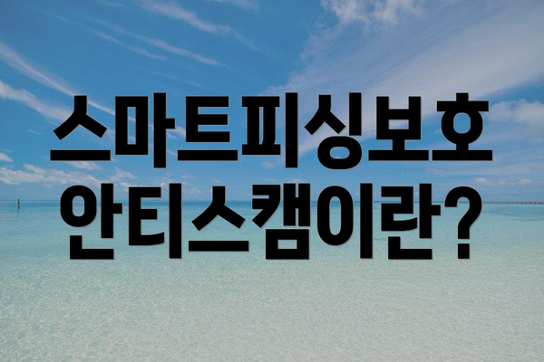 스마트피싱보호 안티스캠이란?