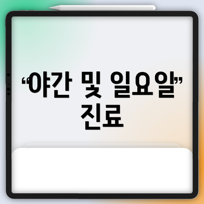 야간 및 일요일 진료