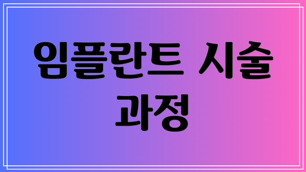 임플란트 시술 과정