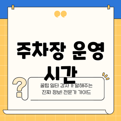 주차장 운영 시간