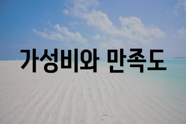 가성비와 만족도