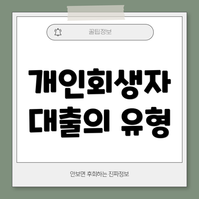 개인회생자 대출의 유형