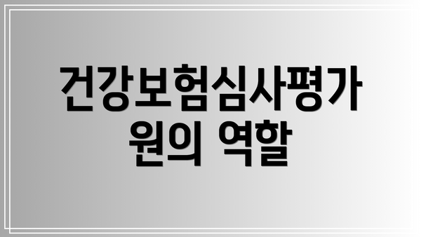 건강보험심사평가원의 역할