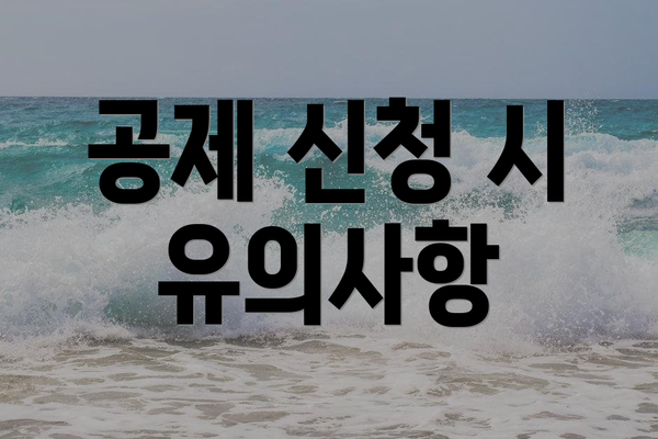 공제 신청 시 유의사항