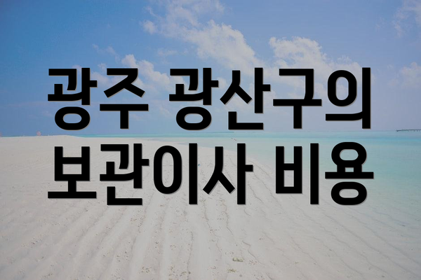 광주 광산구의 보관이사 비용