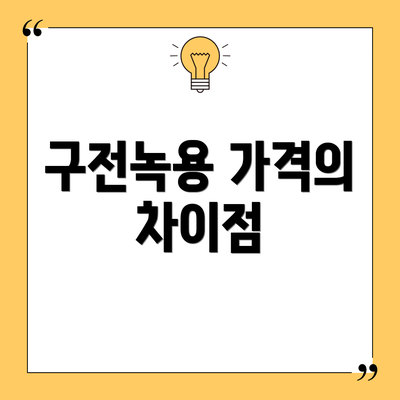구전녹용 가격의 차이점
