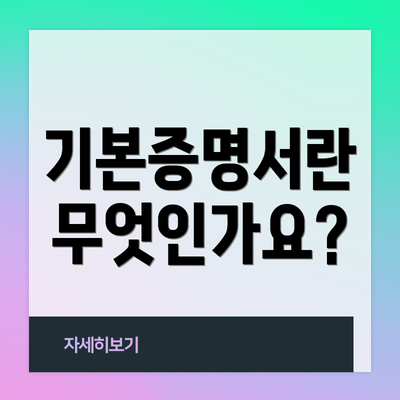 기본증명서란 무엇인가요?