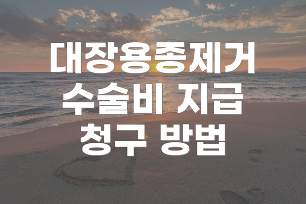 대장용종제거 수술비 지급 청구 방법