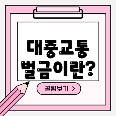 대중교통 벌금이란?