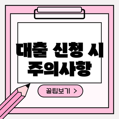 대출 신청 시 주의사항