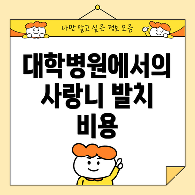 대학병원에서의 사랑니 발치 비용