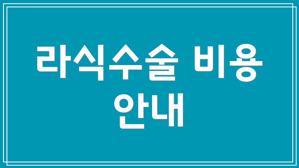 라식수술 비용 안내