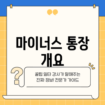 마이너스 통장 개요