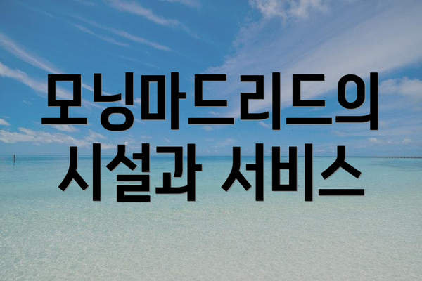 모닝마드리드의 시설과 서비스