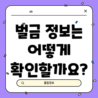 벌금 정보는 어떻게 확인할까요?