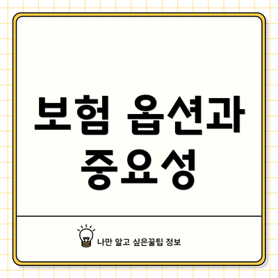 보험 옵션과 중요성