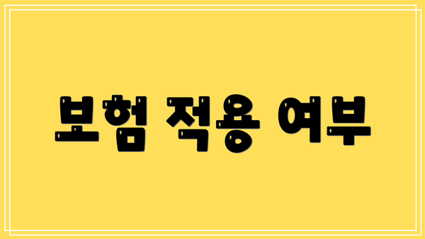 보험 적용 여부