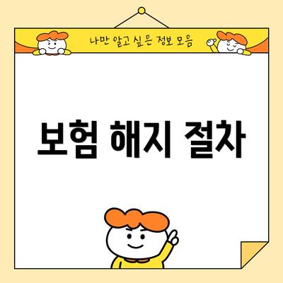 보험 해지 절차