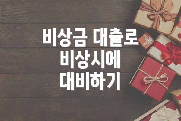 비상금 대출로 비상시에 대비하기