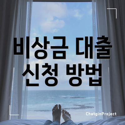 비상금 대출 신청 방법