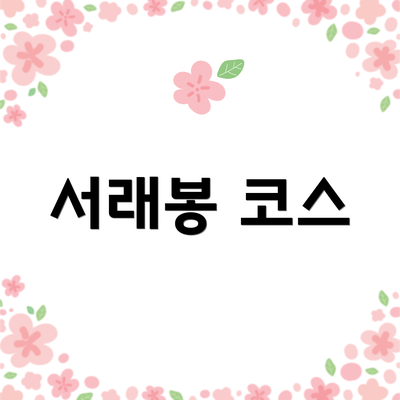 서래봉 코스