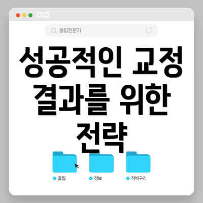 성공적인 교정 결과를 위한 전략