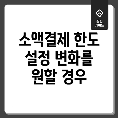 소액결제 한도 설정 변화를 원할 경우