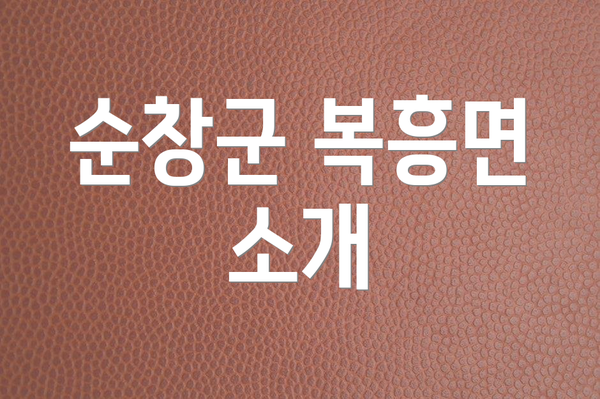 순창군 복흥면 소개