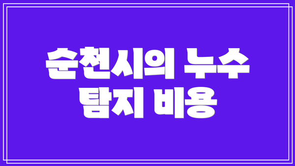 순천시의 누수 탐지 비용