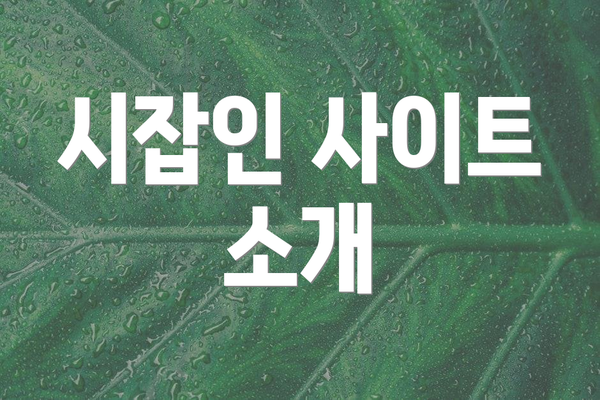 시잡인 사이트 소개